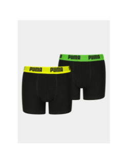 Pack de 2 boxers everyday basic noir et fluo garçon - Puma