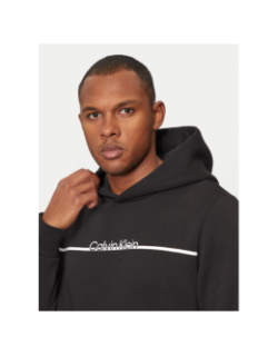 Sweat à capuche split line logo noir homme - Calvin Klein