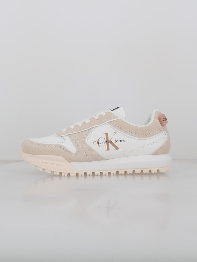 Baskets toothy runner blanc beige femme - Calvin Klein Jeans