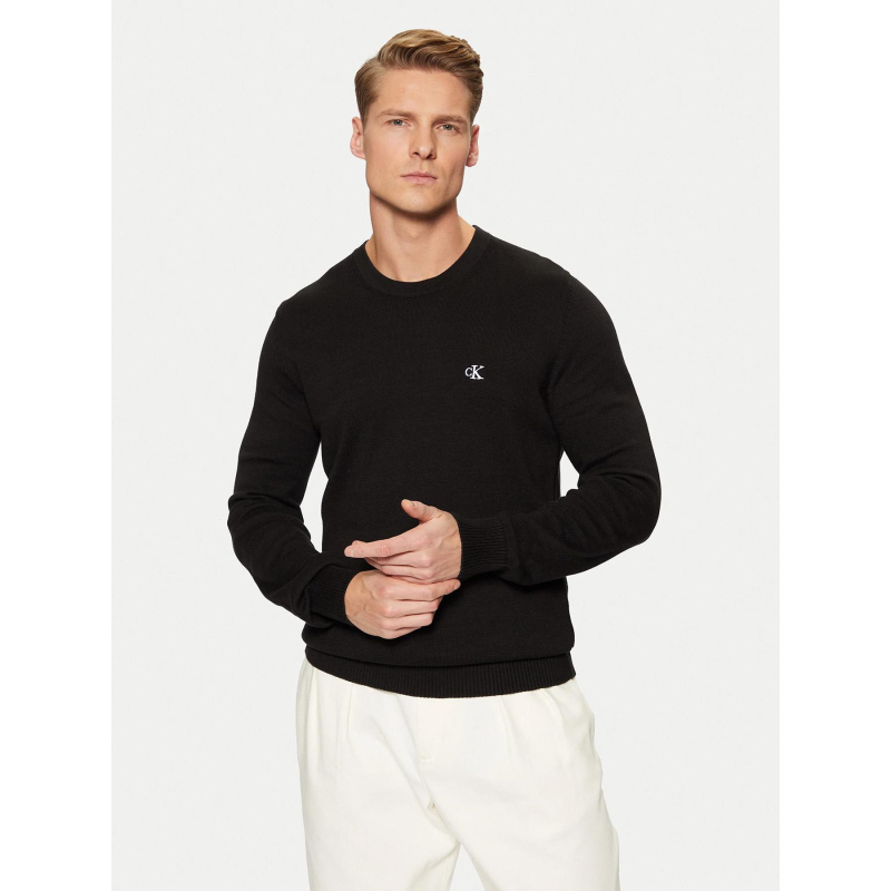 Pull modern crew neck noir homme - Calvin Klein Jeans