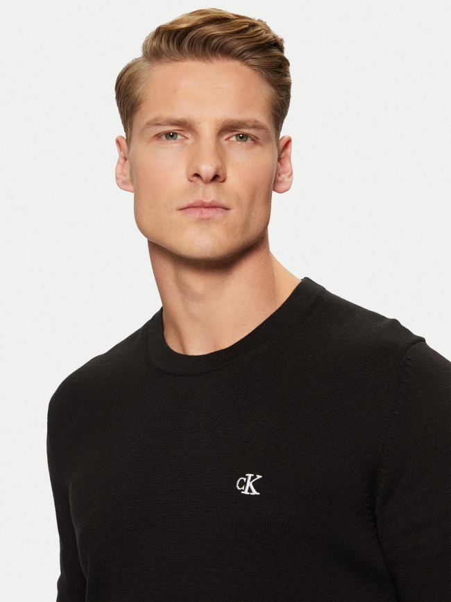 Pull modern crew neck noir homme - Calvin Klein Jeans