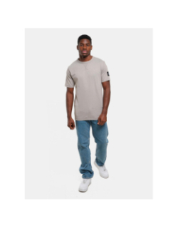 T-shirt uni badge regular gris homme - Calvin Klein Jeans