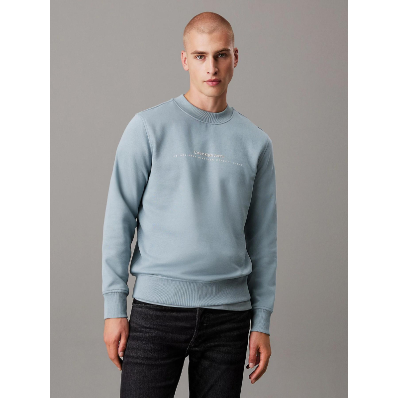 Sweat minimaliste avec logo bleu homme - Calvin Klein Jeans