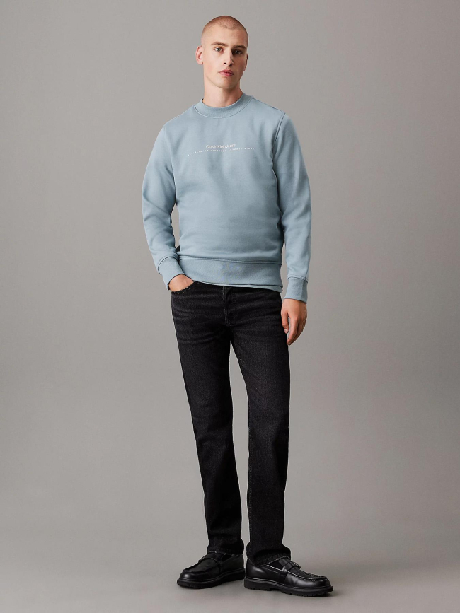 Sweat minimaliste avec logo bleu homme - Calvin Klein Jeans