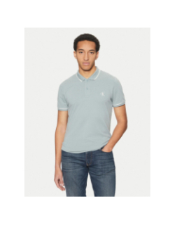 Polo tipping logo bleu homme - Calvin Klein Jeans