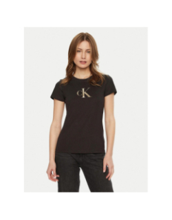 T-shirt gradient slim noir femme - Calvin Klein Jeans