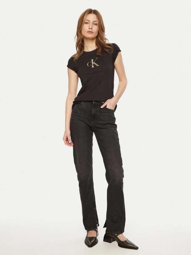 T-shirt gradient slim noir femme - Calvin Klein Jeans