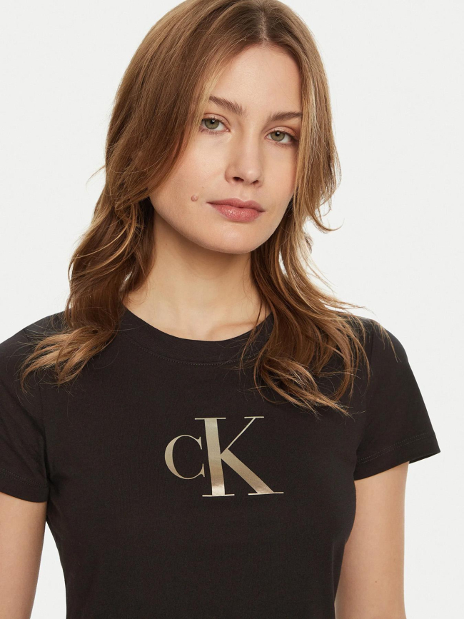 T-shirt gradient slim noir femme - Calvin Klein Jeans