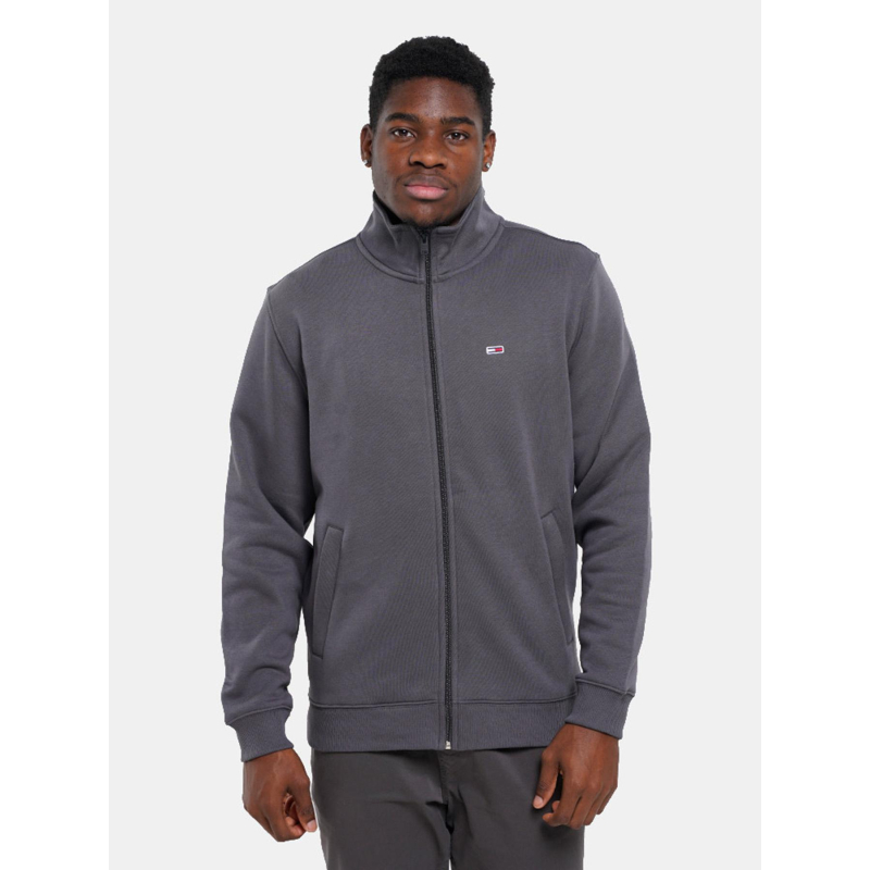 Sweat zippé regular fleece gris homme - Tommy Jeans