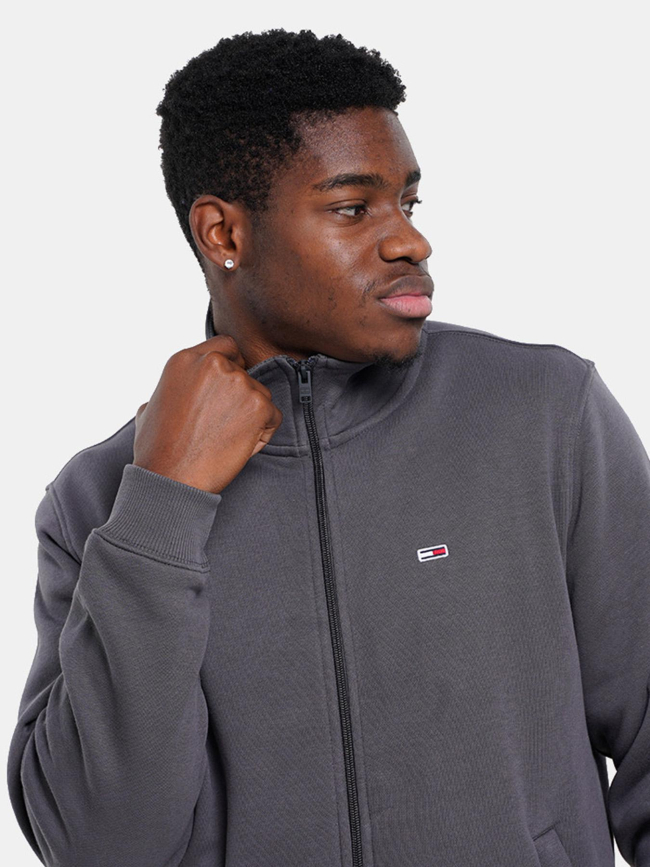 Sweat zippé regular fleece gris homme - Tommy Jeans