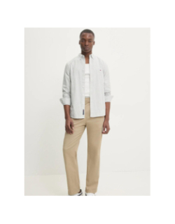 Chemise rayé slim oxford gris blanc homme - Tommy Jeans