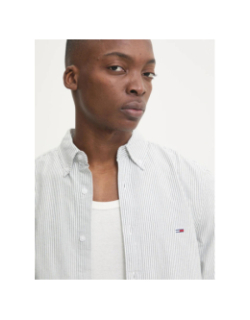 Chemise rayé slim oxford gris blanc homme - Tommy Jeans
