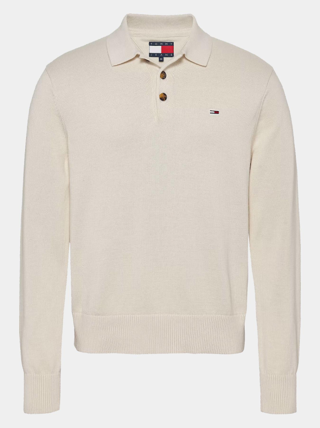 Pull polo slim essential beige homme - Tommy Jeans