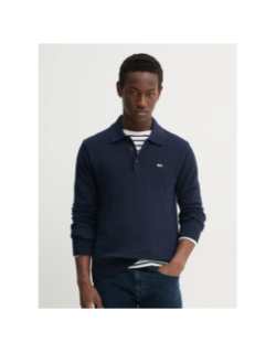 Pull à col polo slim essential bleu marine homme - Tommy Jeans