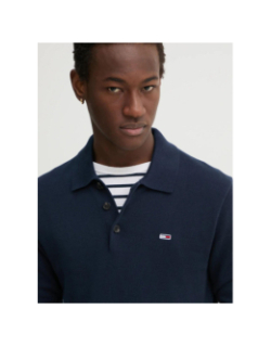 Pull à col polo slim essential bleu marine homme - Tommy Jeans