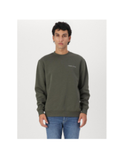 Sweatshirt regular linear kaki homme - Tommy Jeans