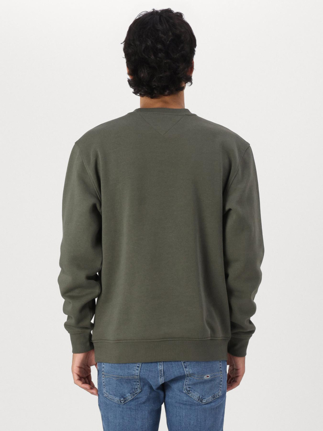 Sweatshirt regular linear kaki homme - Tommy Jeans
