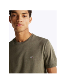T-shirt slim jaspe kaki homme - Tommy Jeans