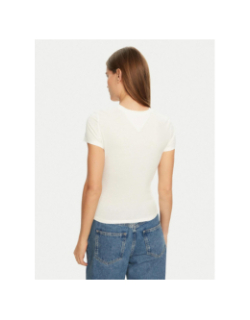 T-shirt slim essential logo blanc femme - Tommy Jeans