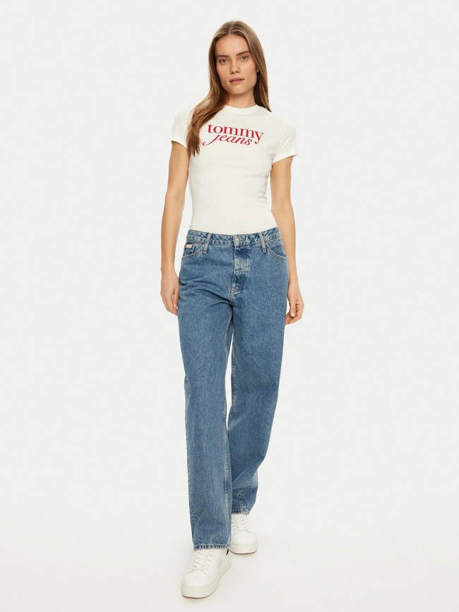 T-shirt slim essential logo blanc femme - Tommy Jeans