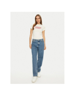 T-shirt slim essential logo blanc femme - Tommy Jeans