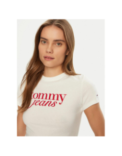 T-shirt slim essential logo blanc femme - Tommy Jeans
