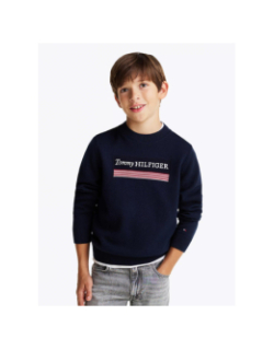 Pull monotype regular bleu marine enfant - Tommy Hilfiger