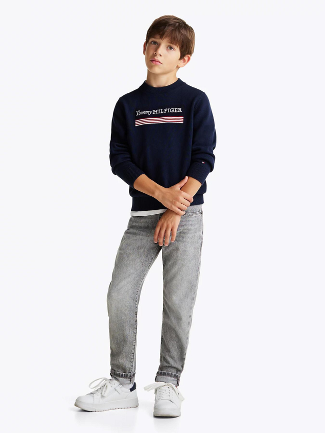 Pull monotype regular bleu marine enfant - Tommy Hilfiger