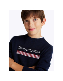 Pull monotype regular bleu marine enfant - Tommy Hilfiger
