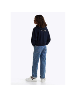 Sweat à capuche zippé varsity bleu marine fille - Tommy Hilfiger