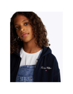 Sweat à capuche zippé varsity bleu marine fille - Tommy Hilfiger