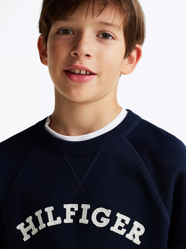 Sweatshirt monotype logo bleu marine enfant - Tommy Hilfiger