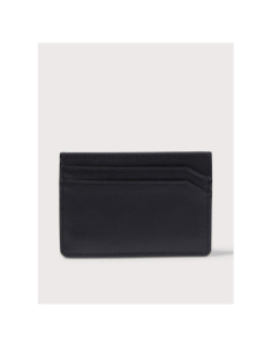 Porte carte en cuir avec logo en relief noir homme - Hugo