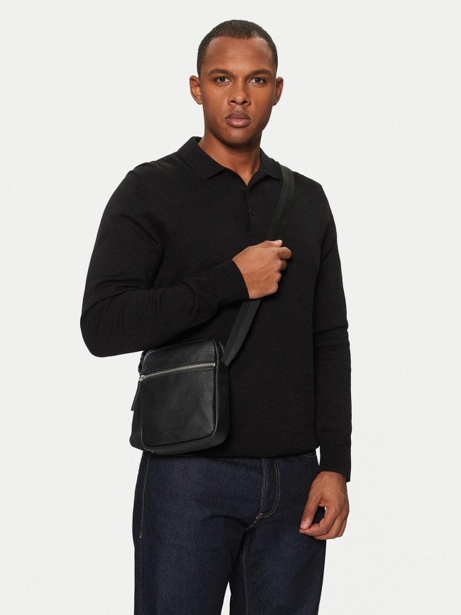 Sacoche aspect cuir ethon 2.0 noir homme - Hugo