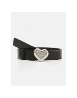 Ceinture en cuir à boucle cœur serce noir femme - Hugo