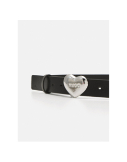 Ceinture en cuir à boucle cœur serce noir femme - Hugo