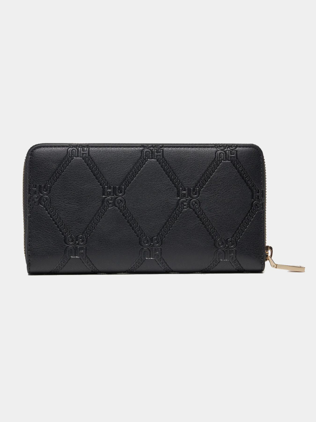 Portefeuille logo relief chris noir femme - Hugo