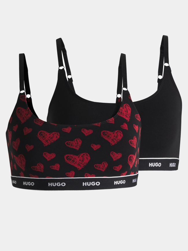 Pack de 2 brassières design noir femme - Hugo