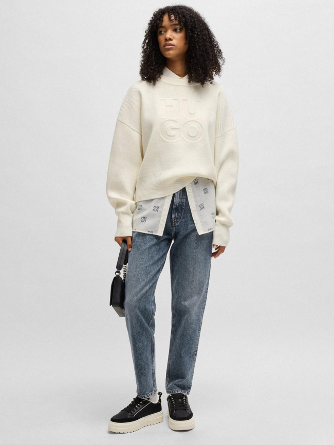 Jean mom 938 bleu marine femme - Hugo