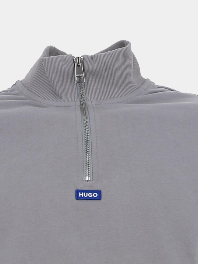 Sweat col zippé neeler gris homme - Hugo