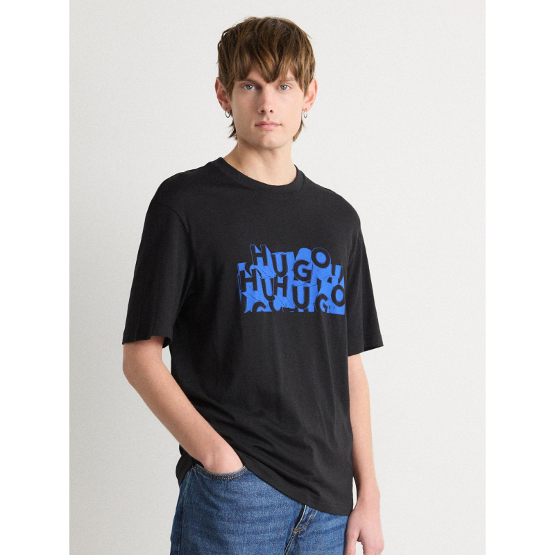 T-shirt nafralo noir bleu homme - Hugo