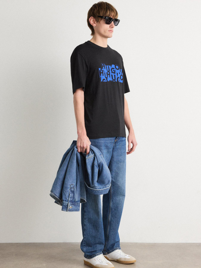 T-shirt nafralo noir bleu homme - Hugo