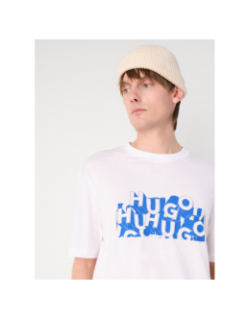 T-shirt nafralo blanc bleu homme - Hugo