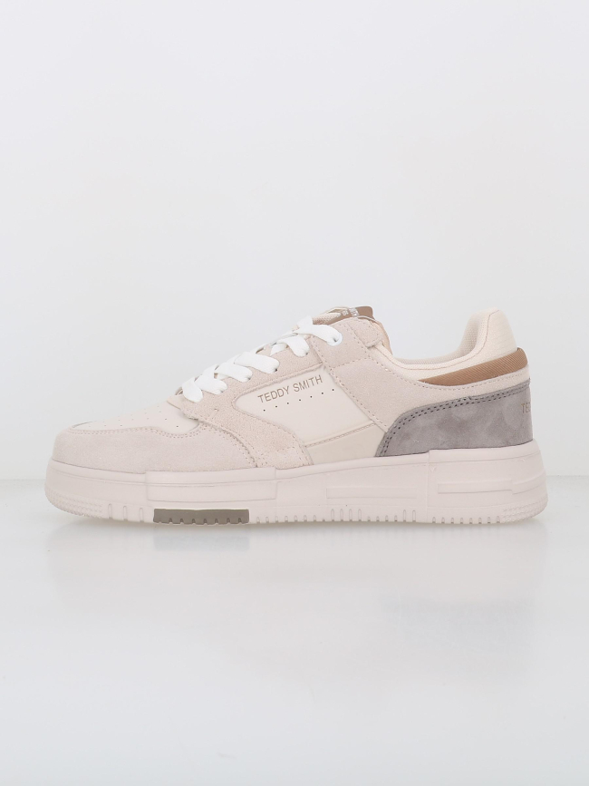 Baskets en cuir cro beige homme - Teddy Smith