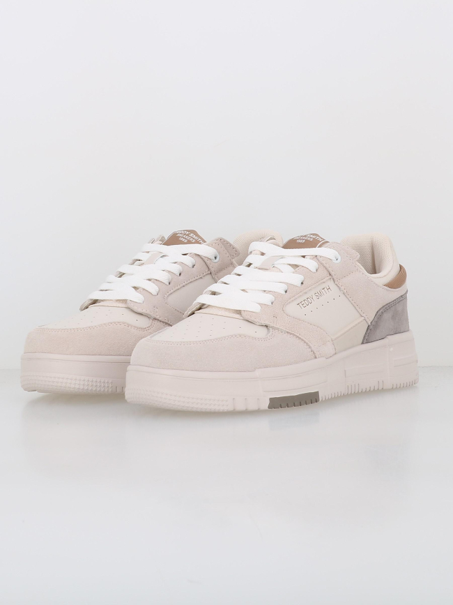 Baskets en cuir cro beige homme - Teddy Smith