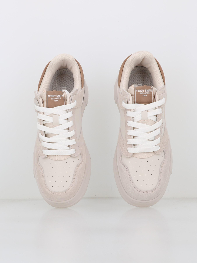 Baskets en cuir cro beige homme - Teddy Smith