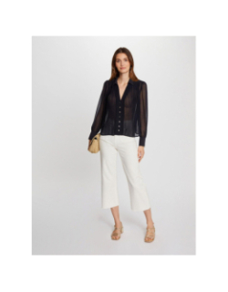 Chemisier plissé plia bleu marine femme - Morgan