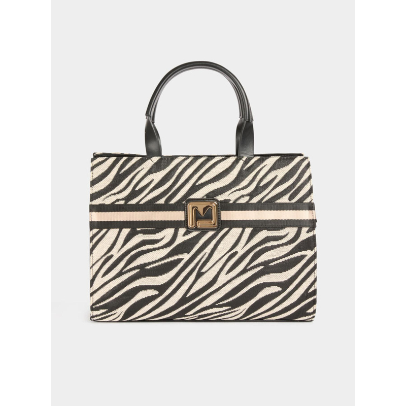 Sac à main zébré tina noir femme - Morgan