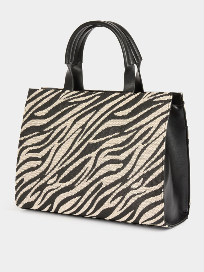 Sac à main zébré tina noir femme - Morgan