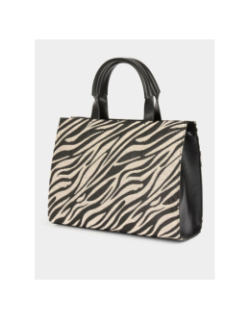 Sac à main zébré tina noir femme - Morgan